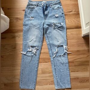 PacSun Light Blue Distressed Mom Jean